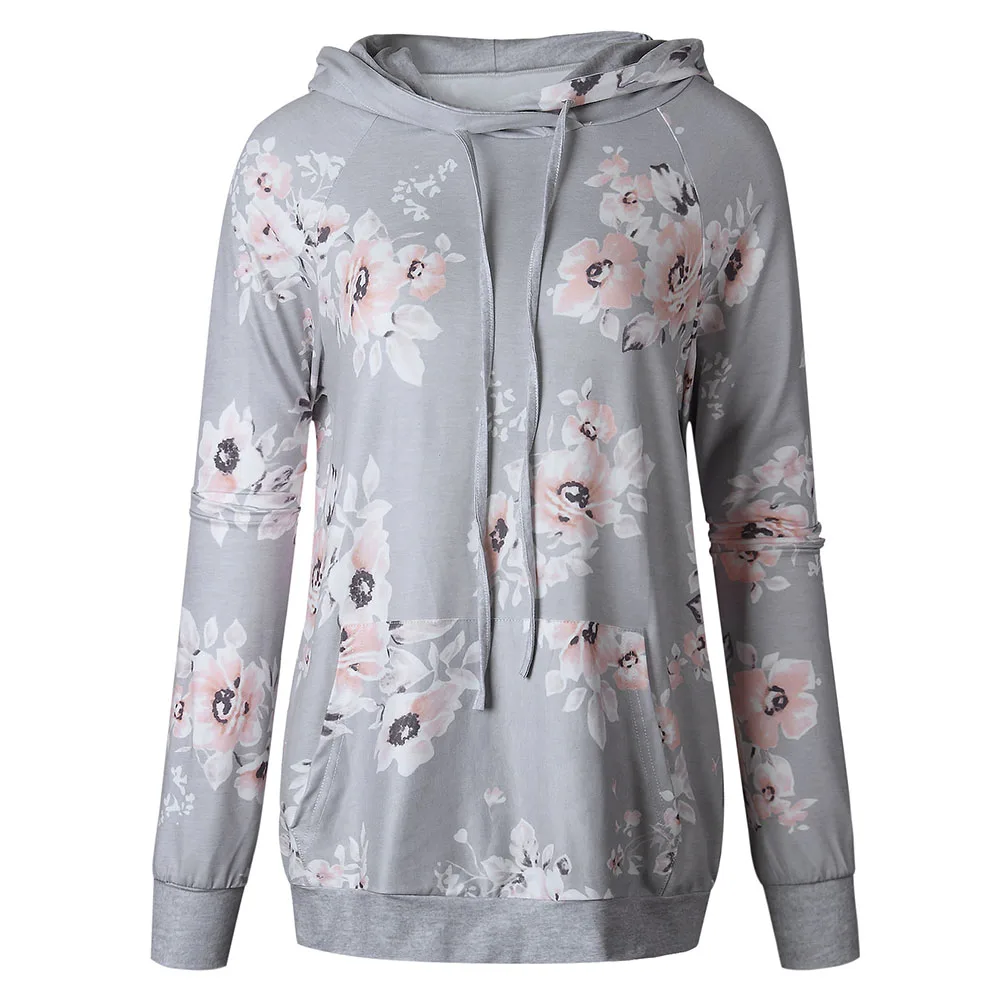 Для женщин дамы пуловер толстовки Slim Fit шнурок повседневное толстовка с