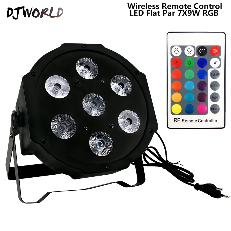 Romete LED Par 7x9W DJWORLD беспроводной пульт дистанционного управления светодиодный Par 7x12 Вт RGBW 4в1 светодиодный светильник для мытья четырехъядерный сценический светильник без шума пульт дистанционного управления - Цвет: Romete LED Par 7x9W