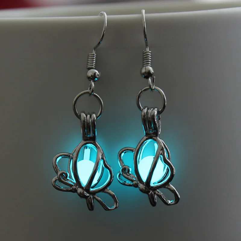 Серьги в виде большой бабочки на Хэллоуин светящиеся серьги клетки подвески с