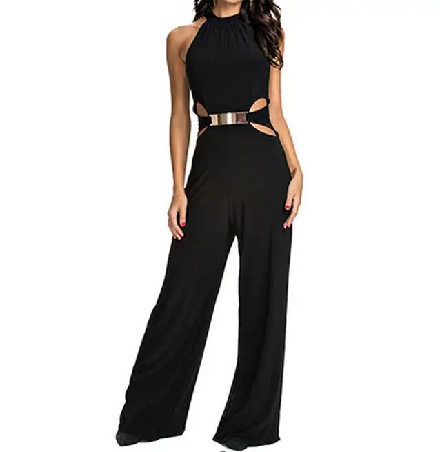 Женский комбинезон с высоким воротником и поясом черного цвета|belted jumpsuit|fashion jumpsuitjumpsuit fashion |