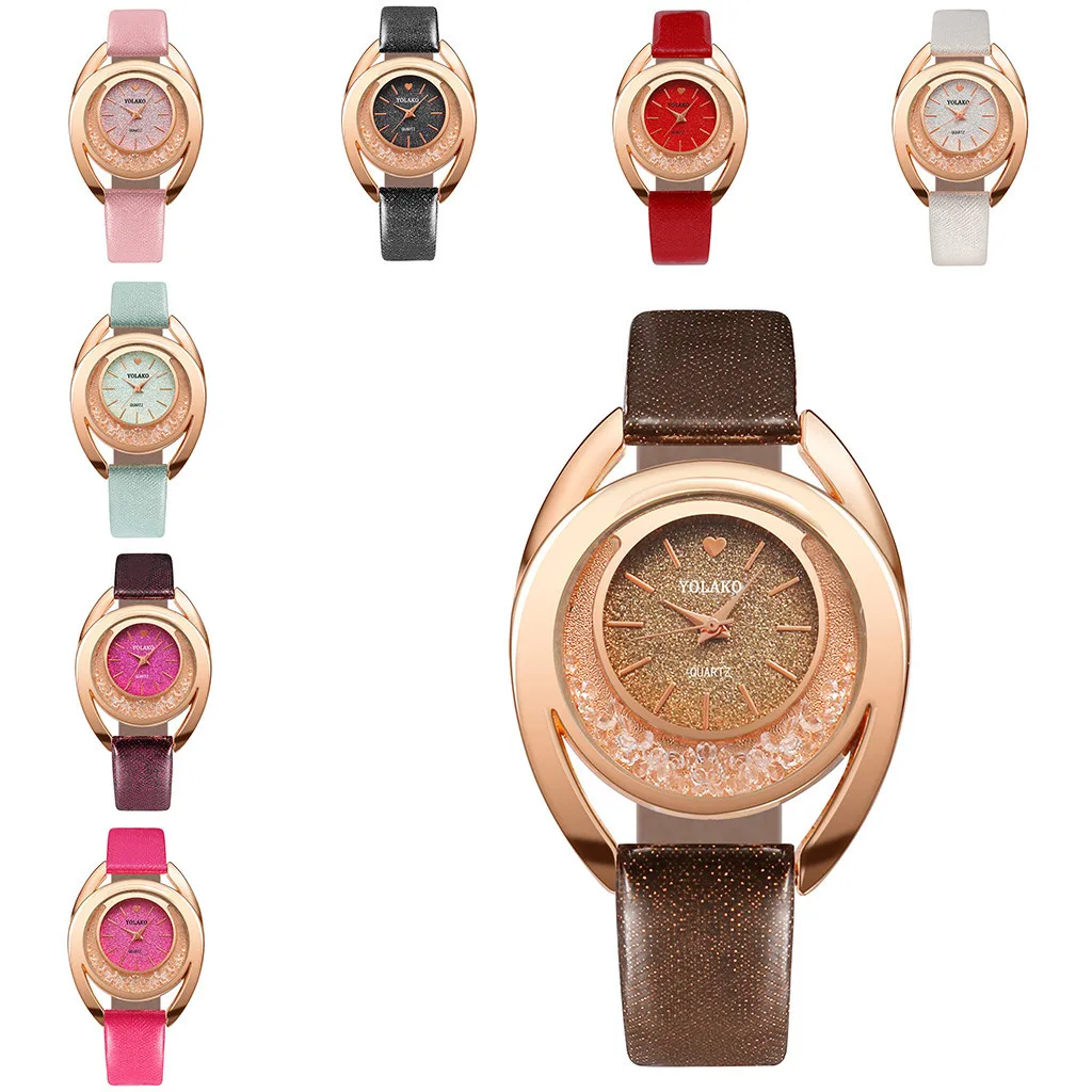 

YOLAKO Top Brnad Women's Watches Casual Quartz Leather Band Newv Strap Watch Men Analog Wrist Watch montre femme 2019 #N03
