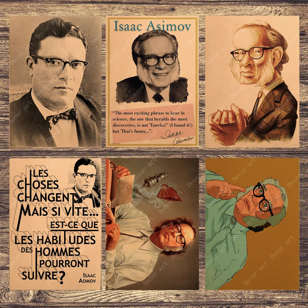 Научная фантастика писатель асимов Холст Картина винтажная Настенная картина