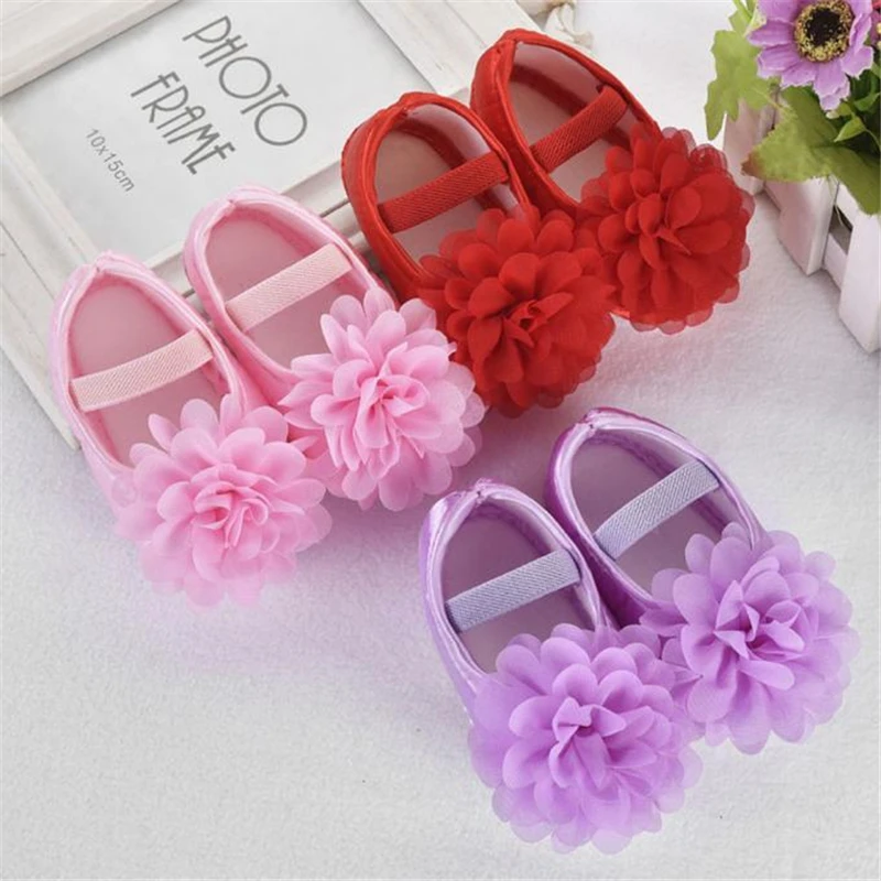 LONSANT First Walkers Fashion Toddler Baby Girl Shoes Chiffon Flower Elastic Band Newborn Walking Dropshipping Wholesale |