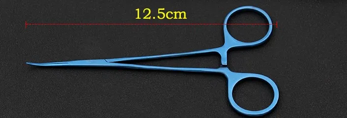 12.5cm straigth В полоску Тип гемостатические щипцы, титан сплав Корректирующее устройство, тонкой 10 см прямой локоть, полный зуб Двойной век хирургические - Цвет: 12.5cm straigth