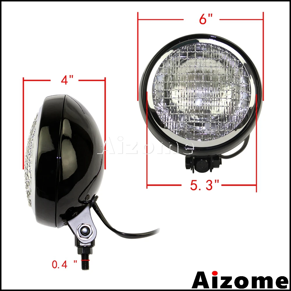 Винтажный налобный фонарь для мотоцикла 5 3/4 дюйма сетчатый гриль фара старой