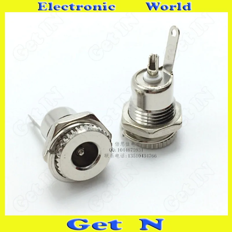 

100pcsDC-099 5.5*2.1 High Current Full Metal DC Power Charging Socket with Screw Thread Charger Receptacle Female Connector