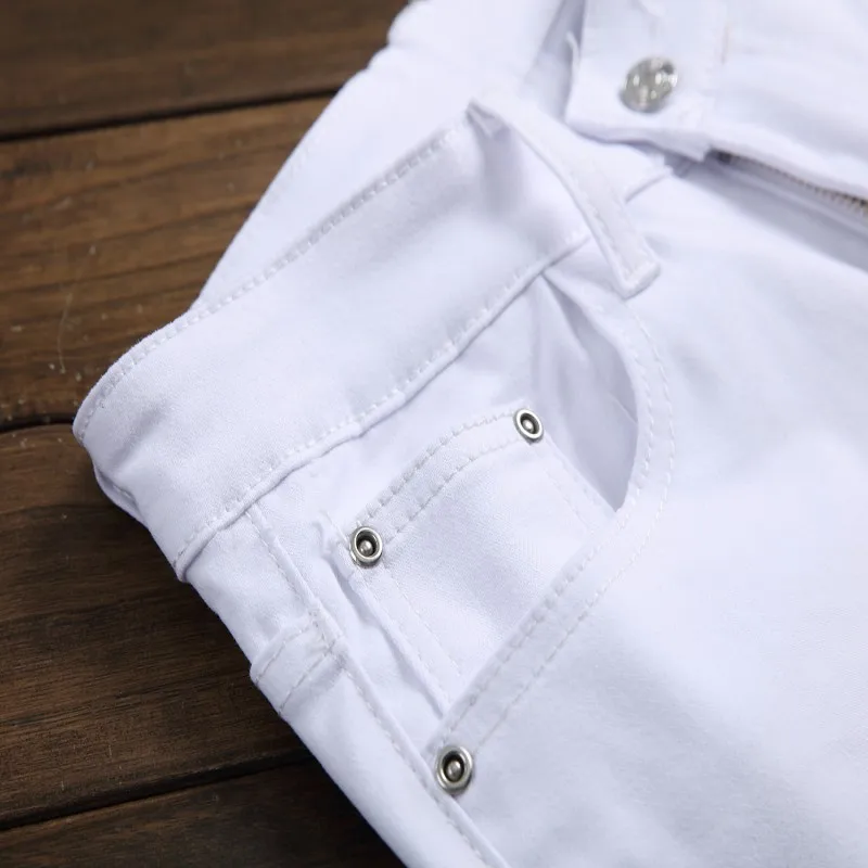 Джинсы мужские облегающие с цветочным принтом повседневные штаны в стиле Ins