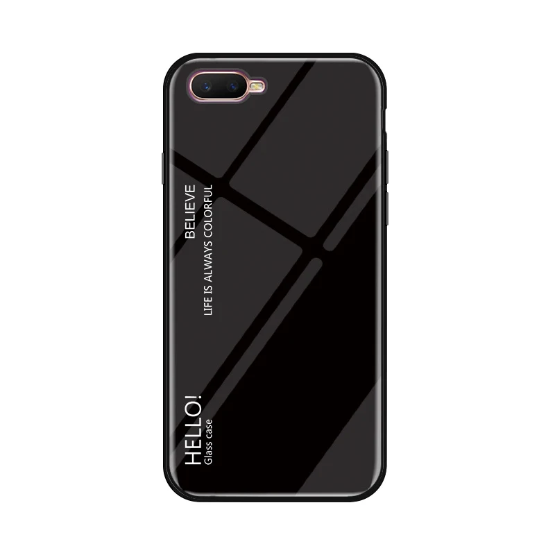 Black Для OPPO RX17 Neo чехол из закаленного стекла роскошный градиентный мягкий чехол с рамкой из термополиуретана чехол для OPPO RX17Neo чехол для телефона жесткий Fundas - Цвет: Black