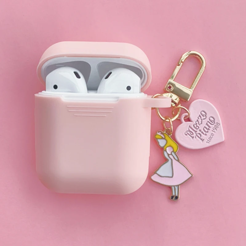 Девушка мультфильм милый силиконовый чехол для Apple аксессуары для airpods Bluetooth чехол для гарнитуры наушников коробка украшение крышка брелок