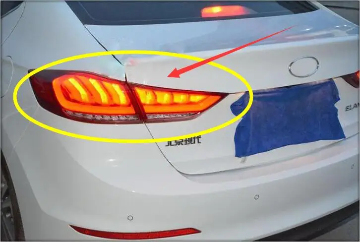 

Задний бампер противотуманный фонарь для Hyundai Elantra 2017 2018 2019 задних сигнальных огней, светодиодный фонарь задний фонарь DRL + Реверс + тормоз + Д...