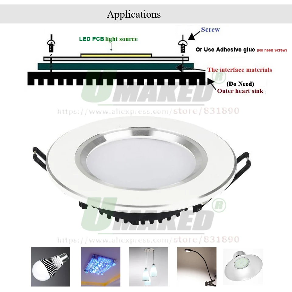 Светодиодный светильник UMAKED 3 Вт 44 мм PCB SMD5730 светодиодный