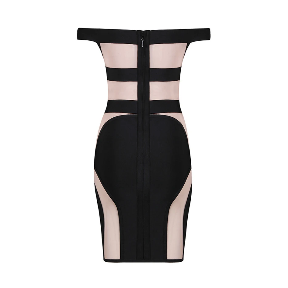 Женское Сетчатое Бандажное платье CIEMIILI вечернее облегающее выше колена в стиле