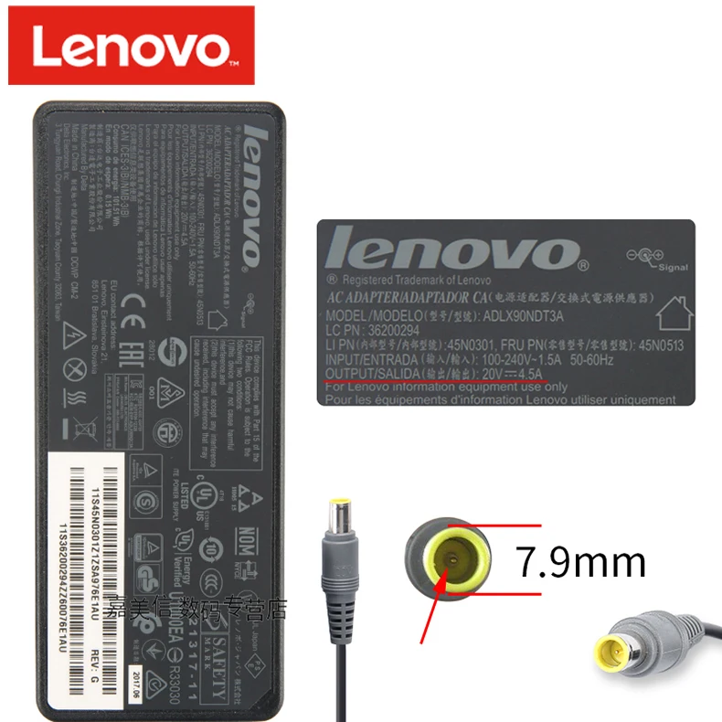 New Original 20V 4.5A 90W Laptop Ac Adapter Charger For lenovo ThinkPad t410 t420 t430 t400 E40 E420 E430C E431 E520 E530 R T61