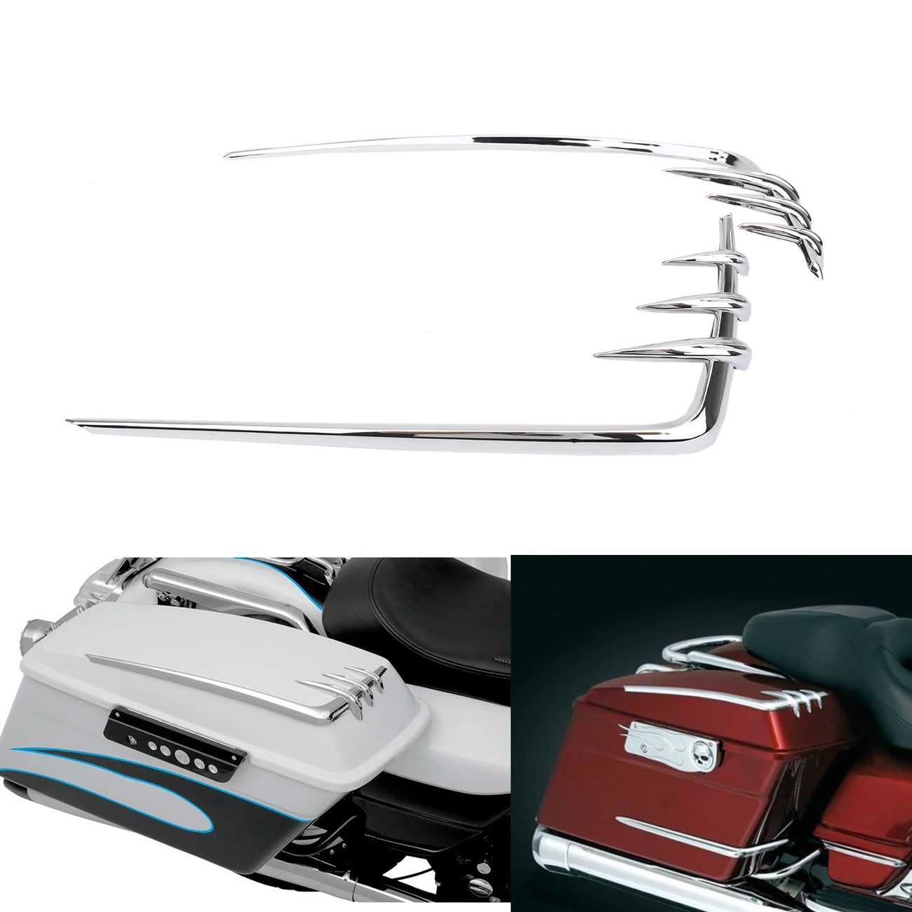 1 пара Chrome седло поле сума крышкой акценты Обложка для Harley HD Road King Electra / Tri Glide