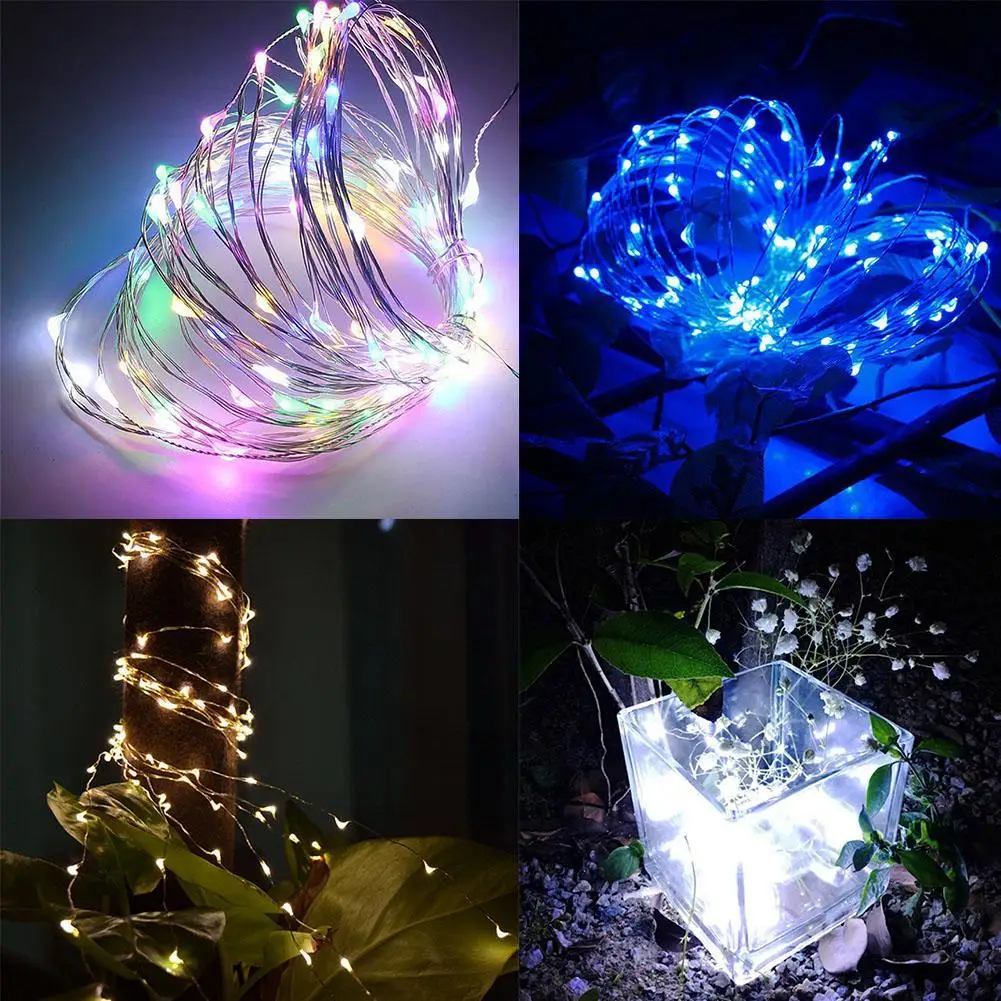 Модернизированная медная проволочная гирлянда на солнечной батарее 10 м 100