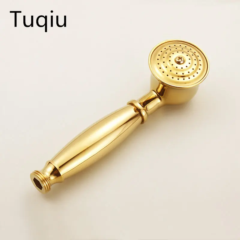 

Gold Bathroom Shower Head Water Saving Brass Telephone Style Hand-held Shower Head Sprayer Tap Banheiro Lavabo Ducha plumbing