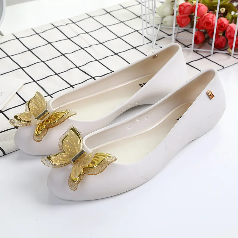 Mini Melissa/женские прозрачные сандалии с бабочками обувь для девочек объемным