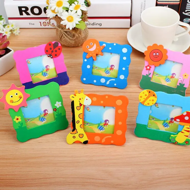 Mini Photo Frame Square Cute Cartoon Wooden Kids Party Favor Gift wedding birthday|decorative decorative|decorative home decordecor cute |
