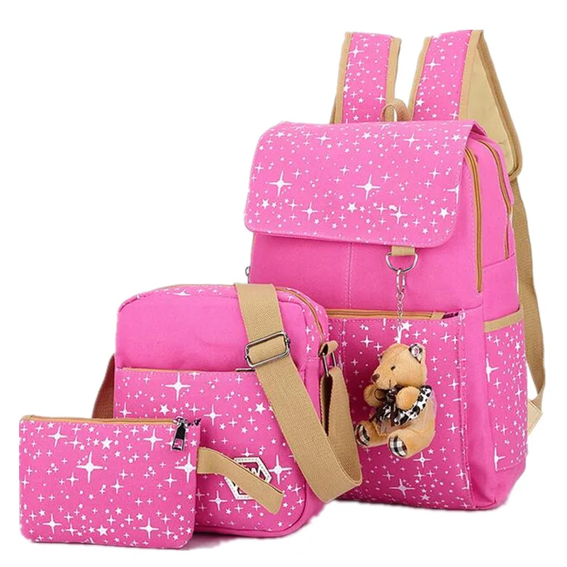 Милый медведь рюкзак для подростков девочек школьные сумки 3 шт./компл. школьный