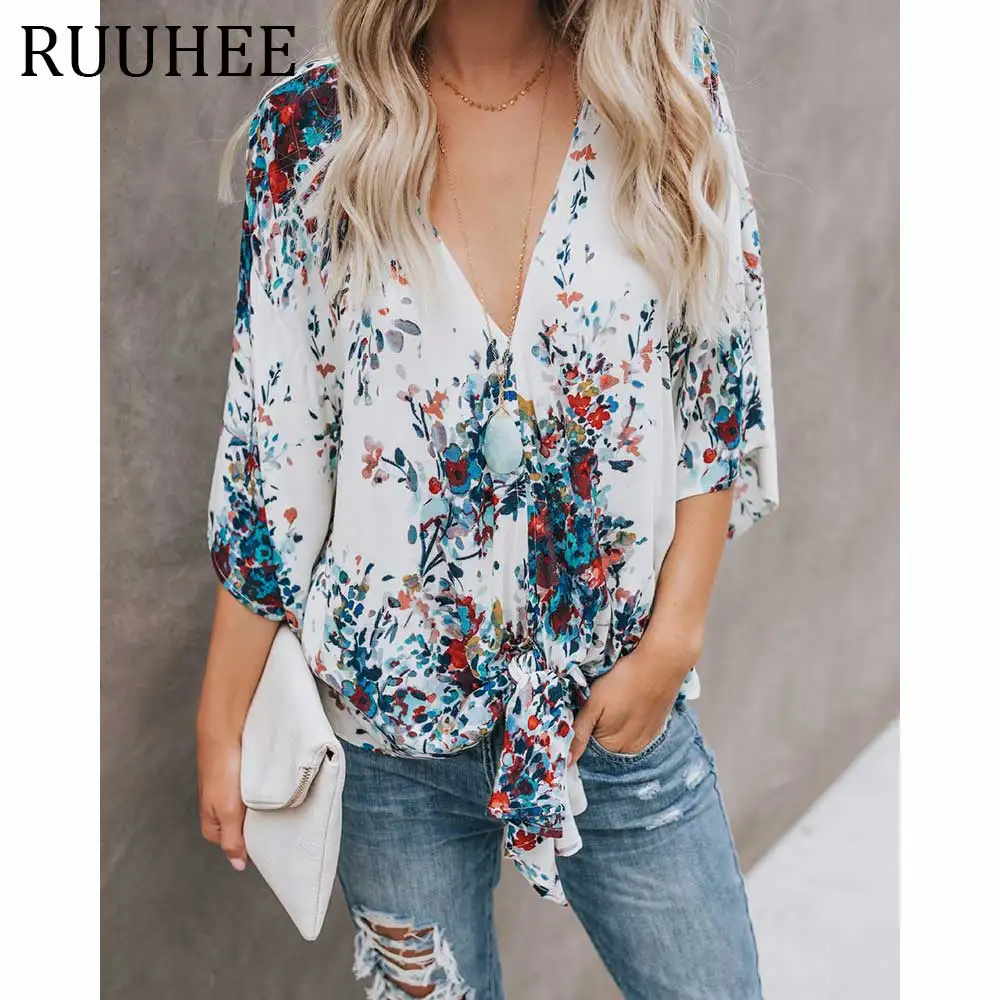 Женская блузка с v образным вырезом camicia donna chemise femme manche longue летняя длинным рукавом