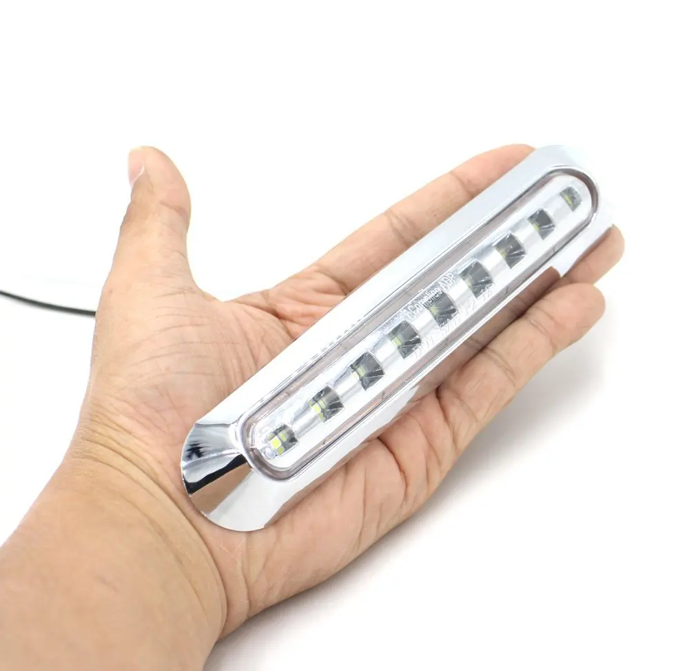 4X 6 7 &quotКрасный 9 SMD СВЕТОДИОДНЫЙ прозрачный объектив + хромированные кольца