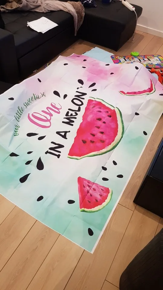 Арбуз вечерние фон в один Дыня День рождения баннер для фотосъемки с