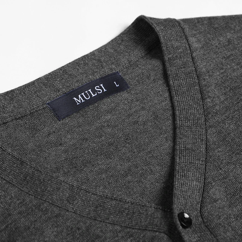 Свитер мужской осенний шерстяной с V-образным вырезом и длинными рукавами M-4XL |