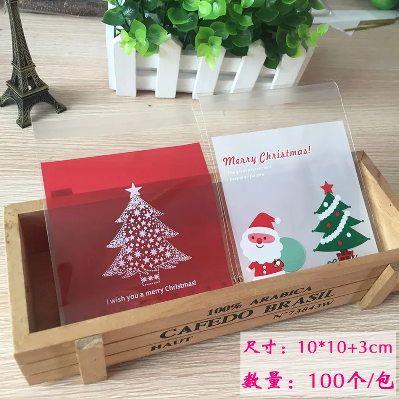 100 шт. пластиковые прозрачные пакеты для рождественской елки 10 х10 см|bag birthday|bags