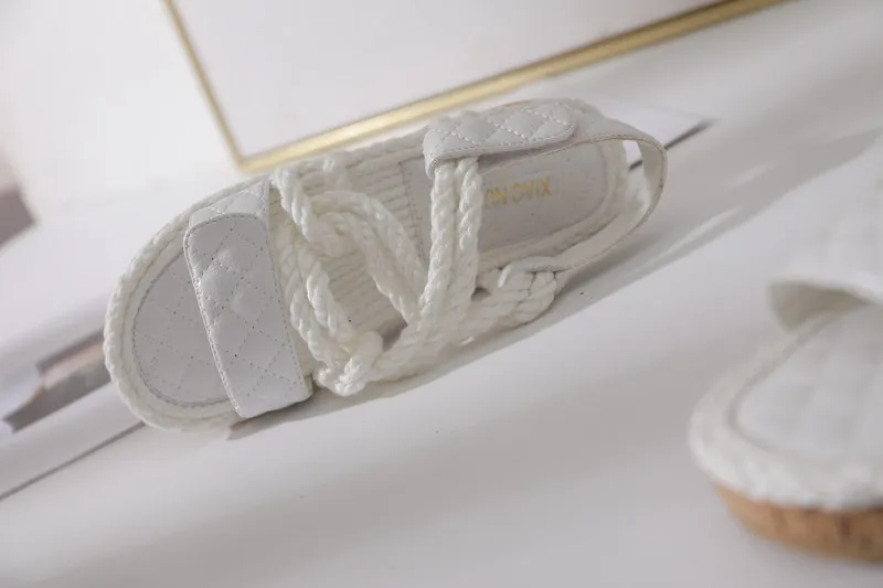 summer new women's platform sandals flat Women Shoes Sweet Lace-up Women's Open Toe Sandals Roman Mixed Color Shoes