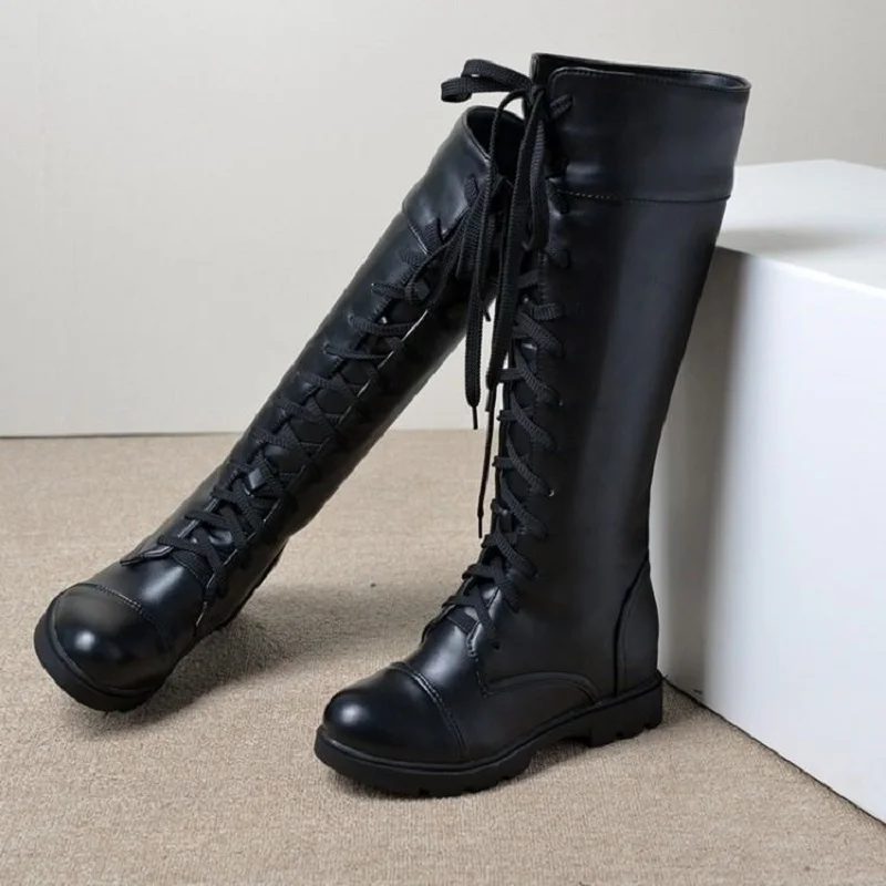 

Autumn and winter new fashion retro England long tube Western boots comfortable warm custom large size women's boots.