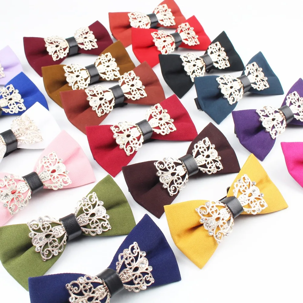 Для мужчин костюмы Роскошный Металлический алмаз Bowties bling блестящие хлопковые