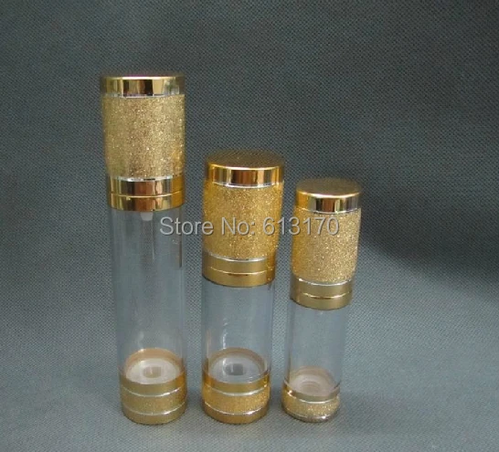

10pcs 50ml gold Empty airless bottle cosmetic containers travel vacuum pump bottle for men women Free shipping