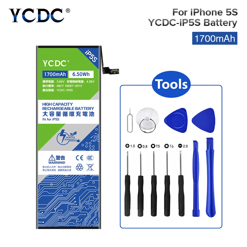 1700mAh мобильный телефон запасная батарея + наборы для IPhone 5S 5GS 5C IPhone5S PTC защищенная