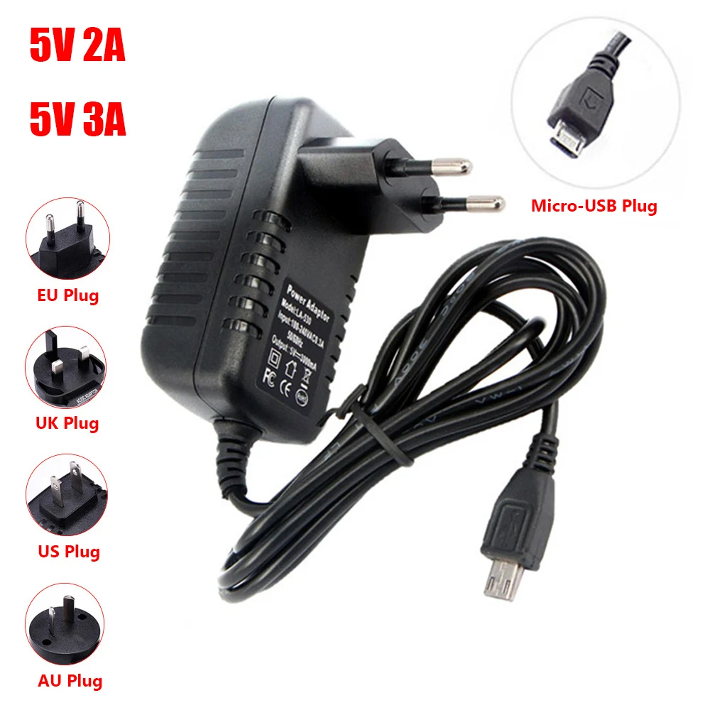 Высокое качество 100 240 В Micro USB зарядное устройство US/EU/AU/UK штекер 5 2A 3A AC/DC адаптер