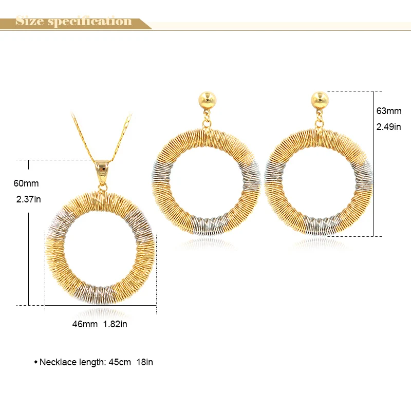 Sunny Jewelry модные круглые ювелирные наборы колье серьги кулон Женские Ювелирные для