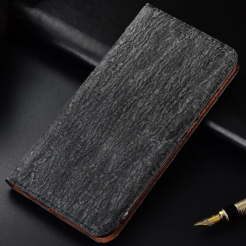 Black Grey Дерево Текстура натуральная кожа Магнитный чехол для телефона для sony Xperia X XA XA1 XA2 XA3 Ultra Plus флип чехол-подставка - Цвет: Black Grey