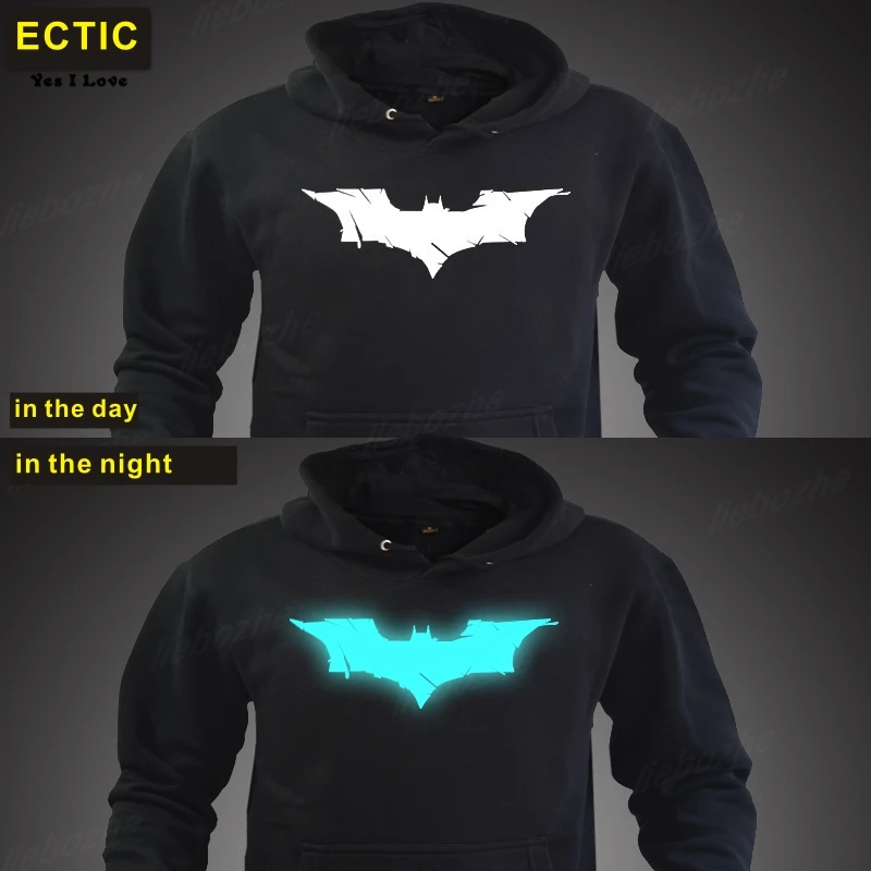 Ectic Batman Модные мужские толстовки светящаяся спортивная одежда Мужской свитшот