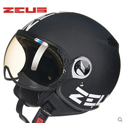 ZEUS бренд 210C мотоциклетный шлем, шлем с открытым лицом, ретро-шлем для мотокросса, солнцезащитный козырек, Casco Capacete - Цвет: Matte Word