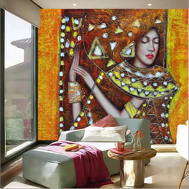 Последний Заказ 3D большой росписи Национальный Стиль яркая девушка живопись