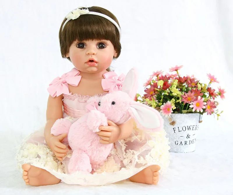 BZDOLL Full Silicone Reborn Baby Doll for Girl Boneca 55cm Vinyl Princess Alive Bebe Newborn Babies Fashion Birthday Gift | Игрушки и
