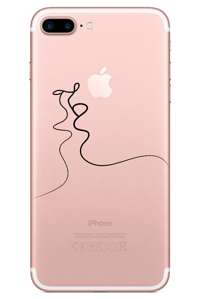 Art Lines human face Phone Cases For iphone 6 lcd 6s 7 X Transparent TPU soft marshall cover 8 plus case luxury PY04 |