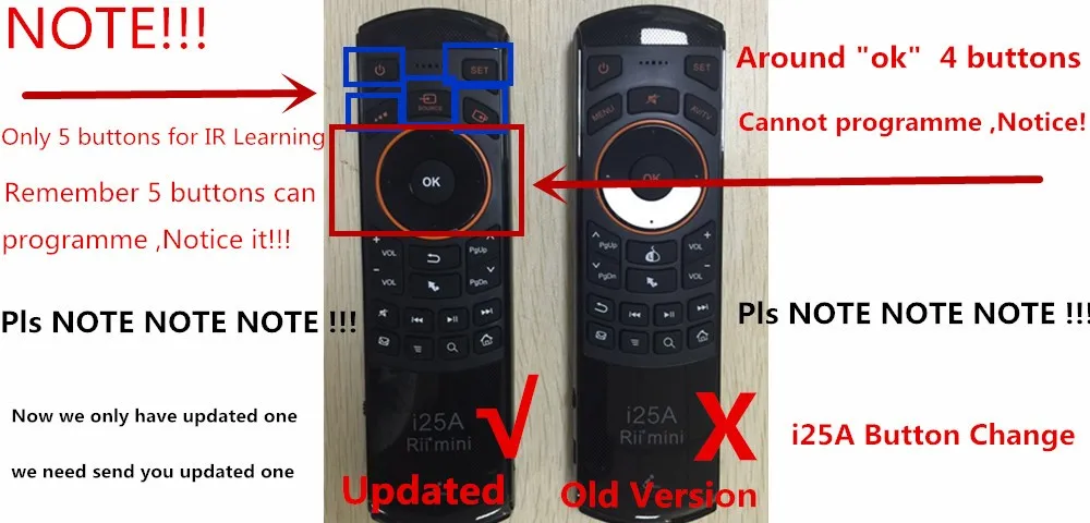 Rii Mini i25A 2,4G Беспроводная русская английская Клавиатура Fly Air mouse IR удлинитель обучающий пульт дистанционного управления для Android Smart tv IP tv