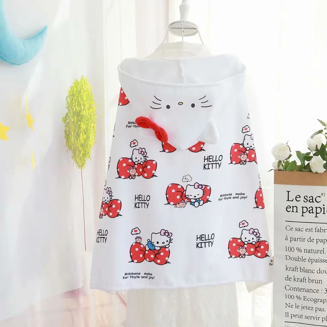 Мультфильм Sanrio, Hello Kitty с рисунками из мультфильма «My Melody Cinnamoroll pompurin Little Twin Stars детское банное полотенце халат пляжный халат летняя Одеяло
