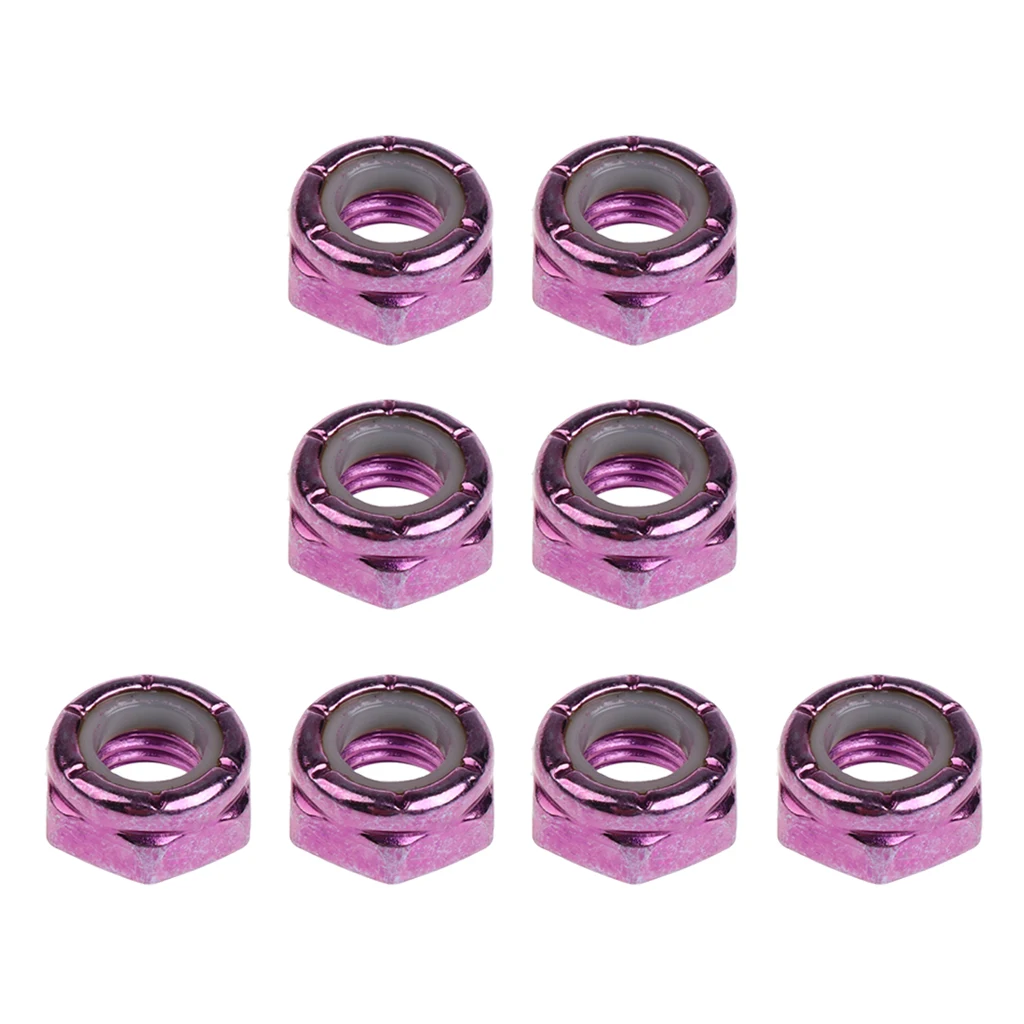 Purple 8 шт скейтборд колеса грузовика осевой винт гайки Лонгборд аппаратных аксессуаров для Для мужчин Для женщин на открытом воздухе Скейтбординг - Цвет: Purple