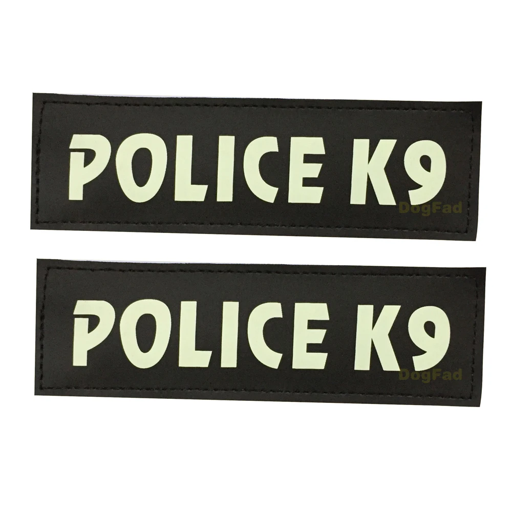 Безопасности Полиции K9 Self светящийся поводок для собак этикетка Стикеры в ночное время флуоресцентный шлейка для домашних животных этикетки услуга по нанесению логотипа наклейка с собакой