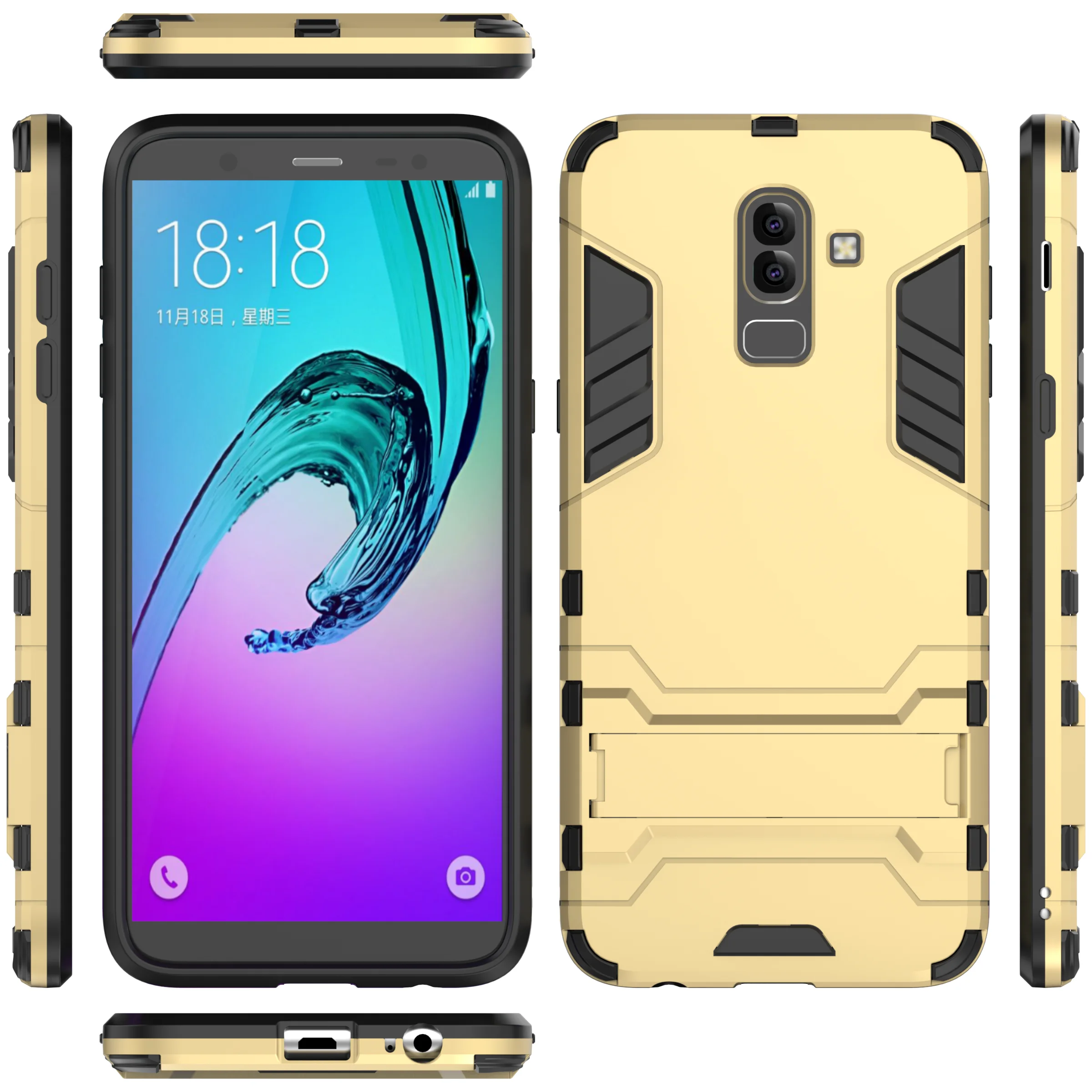 Гибридный чехол накладка из поликарбоната и термополиуретана для Samsung Galaxy J1 J2 Core