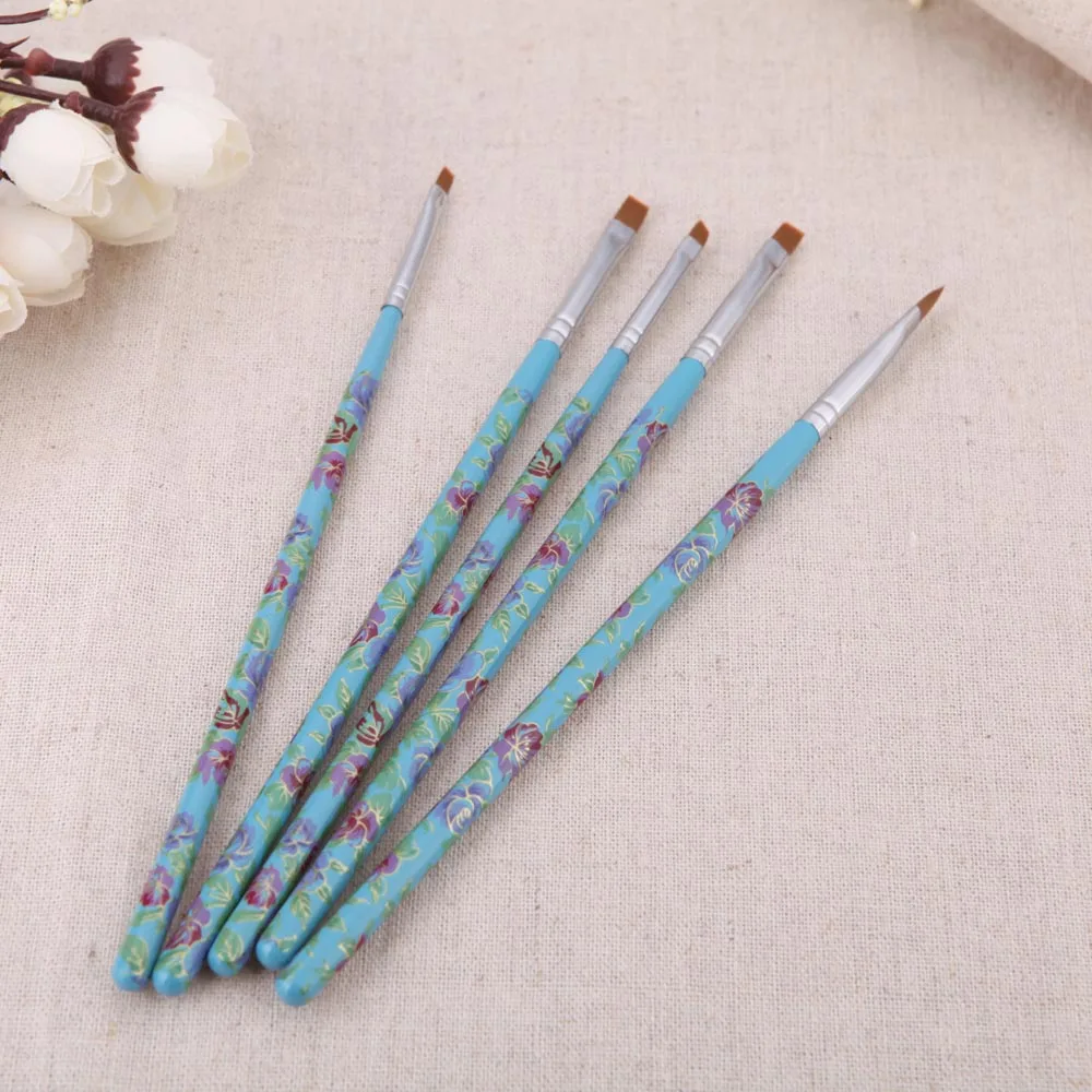 5 стилей стразы акриловые ручки кисти для дизайна ногтей линия цветочный рисунок