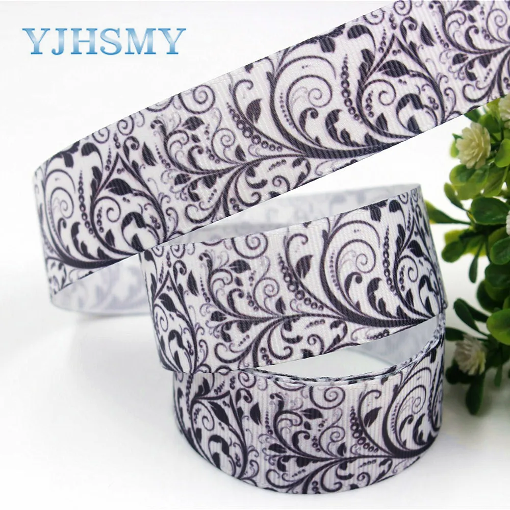 YJHSMY D-17817-756 10 yards 25 mm flower Printed grosgrain ribbons DIY handmade Hair accessories Material wedding gift wrap | Дом и сад