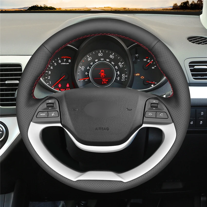 MEWANT черная искусственная кожа фотосессия для Kia Morning 2011 2016 Picanto 2012 2015|car steering wheel