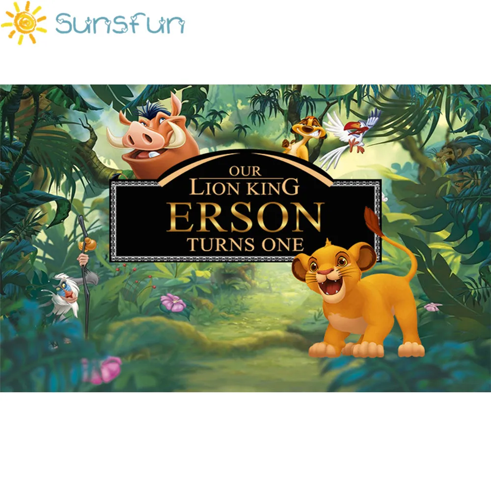Sunsfun лес мультфильм лев королевские декорации мальчиков 1-й День рождения фоны для фотостудии индивидуальные 7x5FT